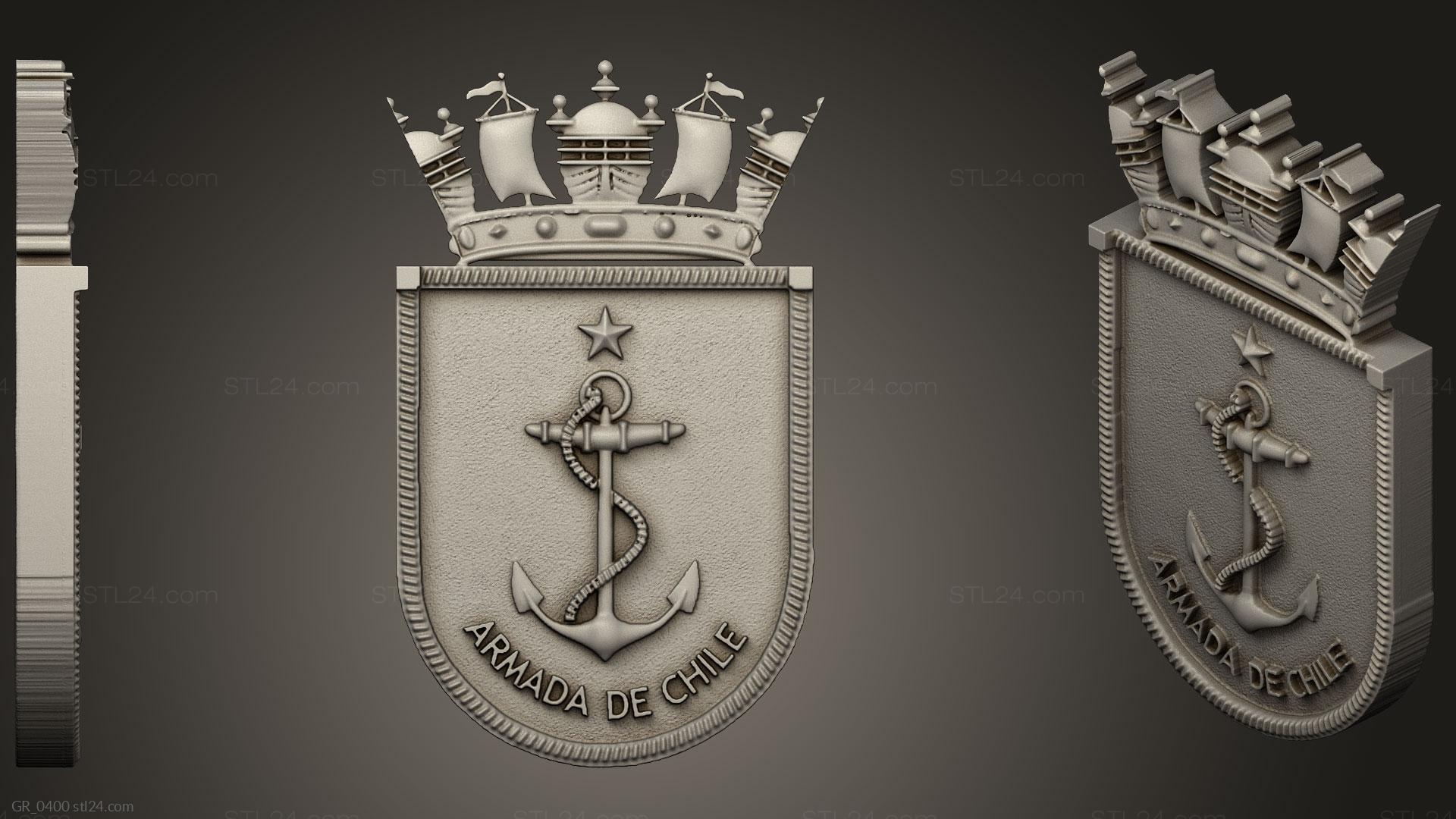 Гербы (Пальто армии Чили, GR_0400) 3D модель для ЧПУ станка
